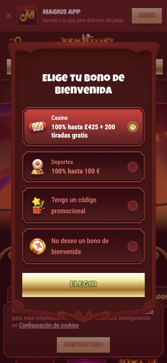 Registro & bonificaciones
